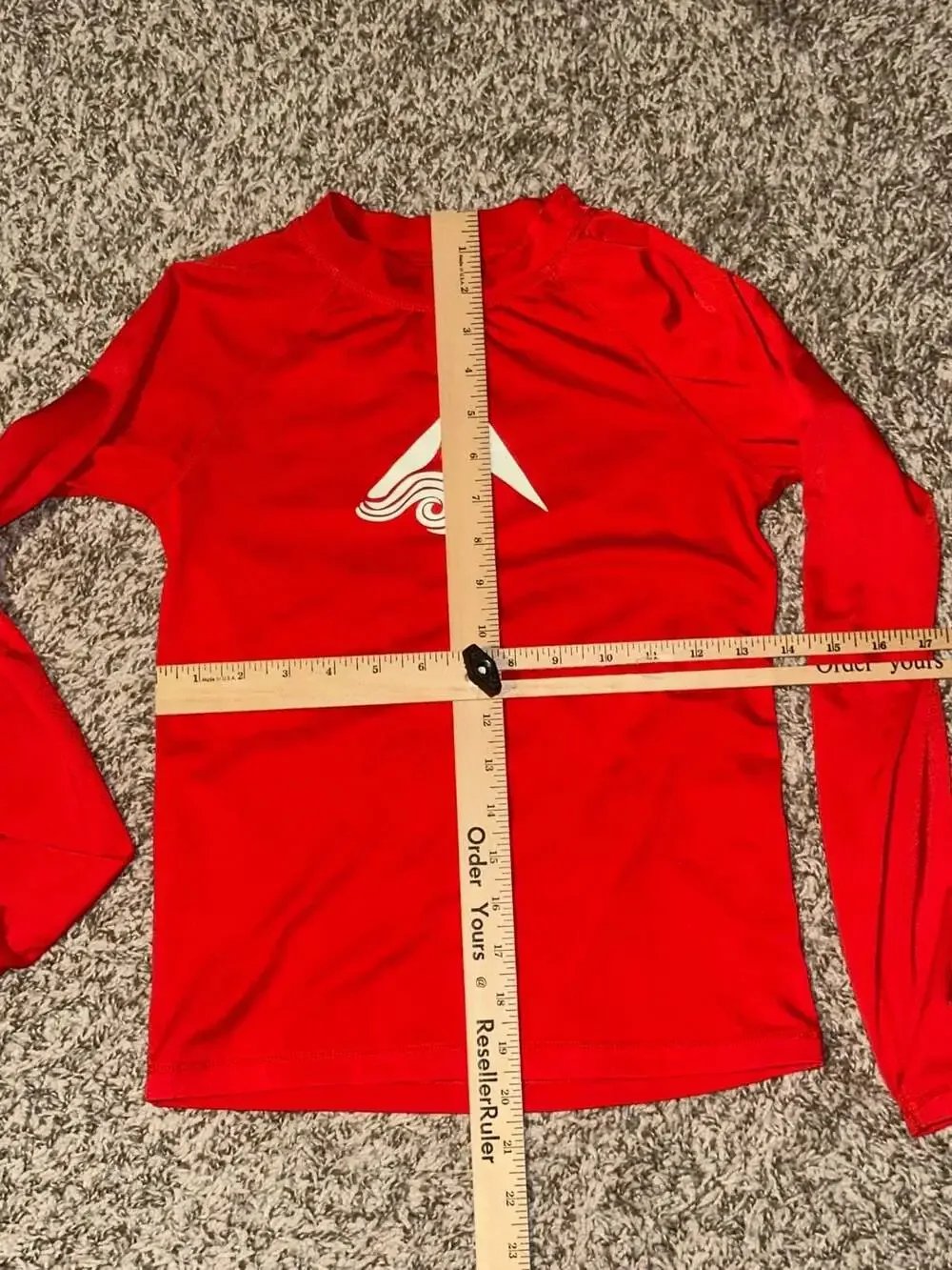 Kanu Surf Boys Long Sleeve Platinum Rash Guard Red Swim Shirt